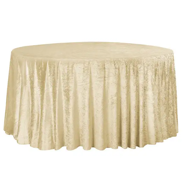 Luxury Polyester Solid Stretch Table Cloth Cover Banquet Party Black Wedding Velvet Round Table cloth