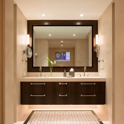 Guangzhou smart bathroom mirror led magic mirror tv