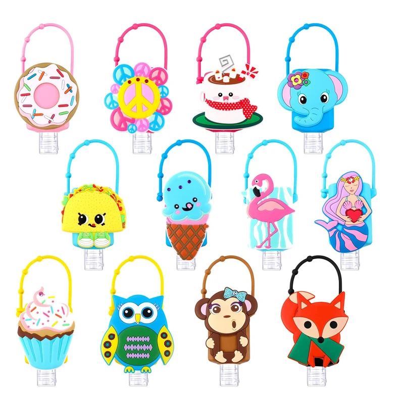 3D Cartoon Animal Portable Antibacterial Silicone Hand Sanitizer Bottle Holder