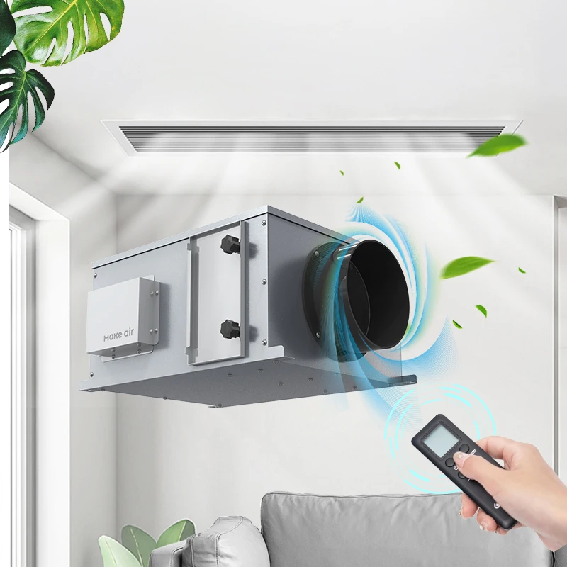 2022 new design h13 hepa ventilation system filter smart air purifier for home allergies pets hair