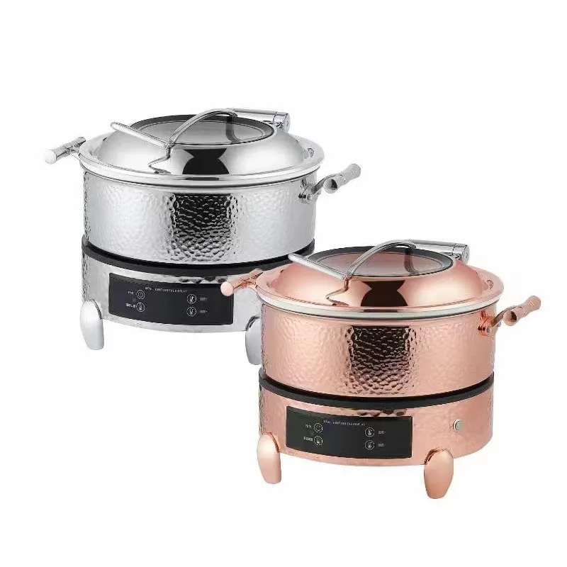 Commercial Service Equipment hammered hydraulic latest chaffing dish gold serving dish with lid for Kuwait Restaurant