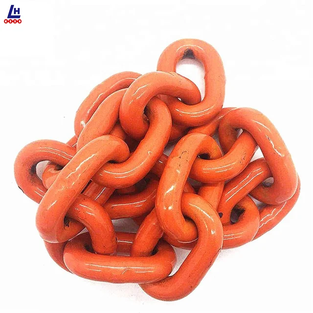 8mm Plastic Coated Orange G100 Alloy Steel Load Lifting Chain
