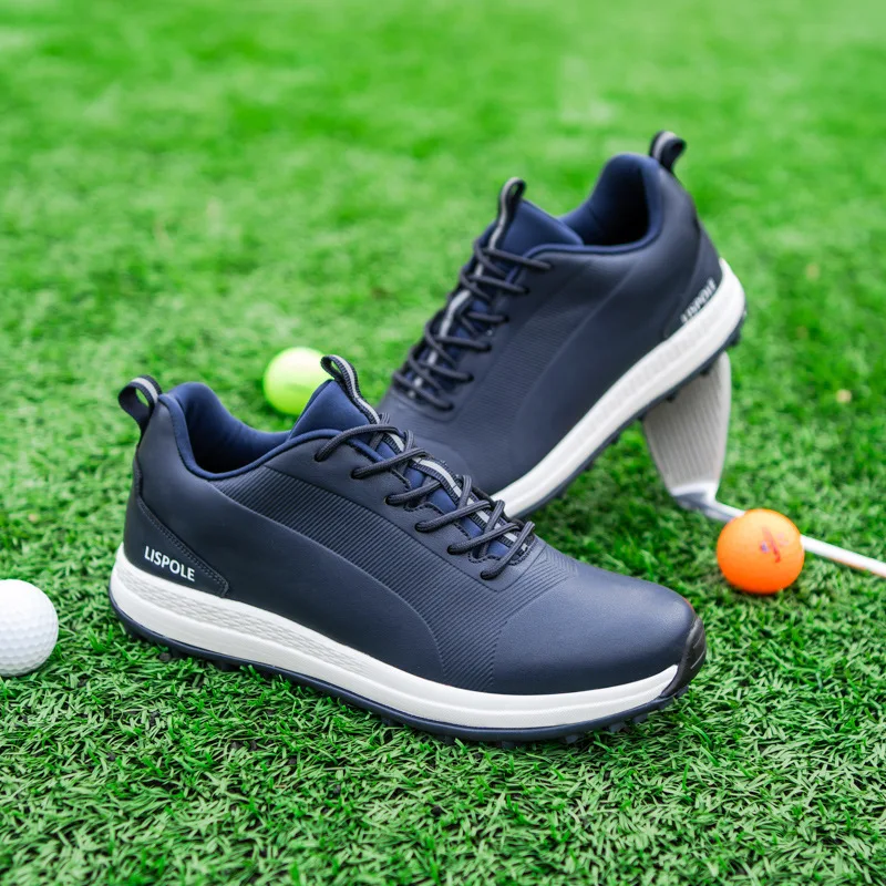 Wholesale Customized High Quality Oem Mens Leather Golf Shoe Sole Waterproof Rubber Golf Shoes For Men