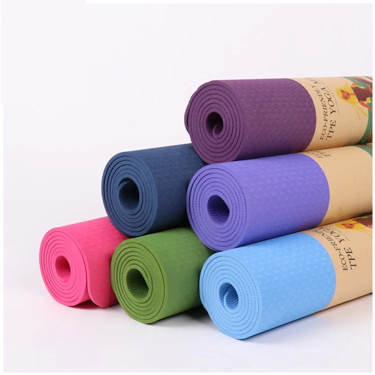 High quality custom print logo TPE 6mm foldable ECO-friendly non slip pilates yoga mat manufacturer