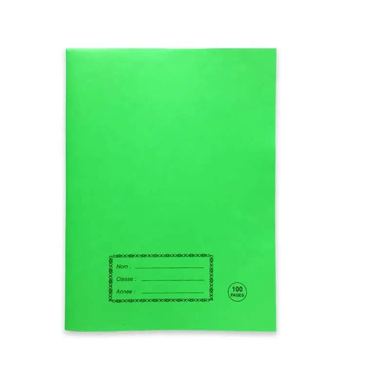 Factory Direct Stationery Exercise Books 100 Pages Custom Plastic Cover Inner Paper Exercise Book For School