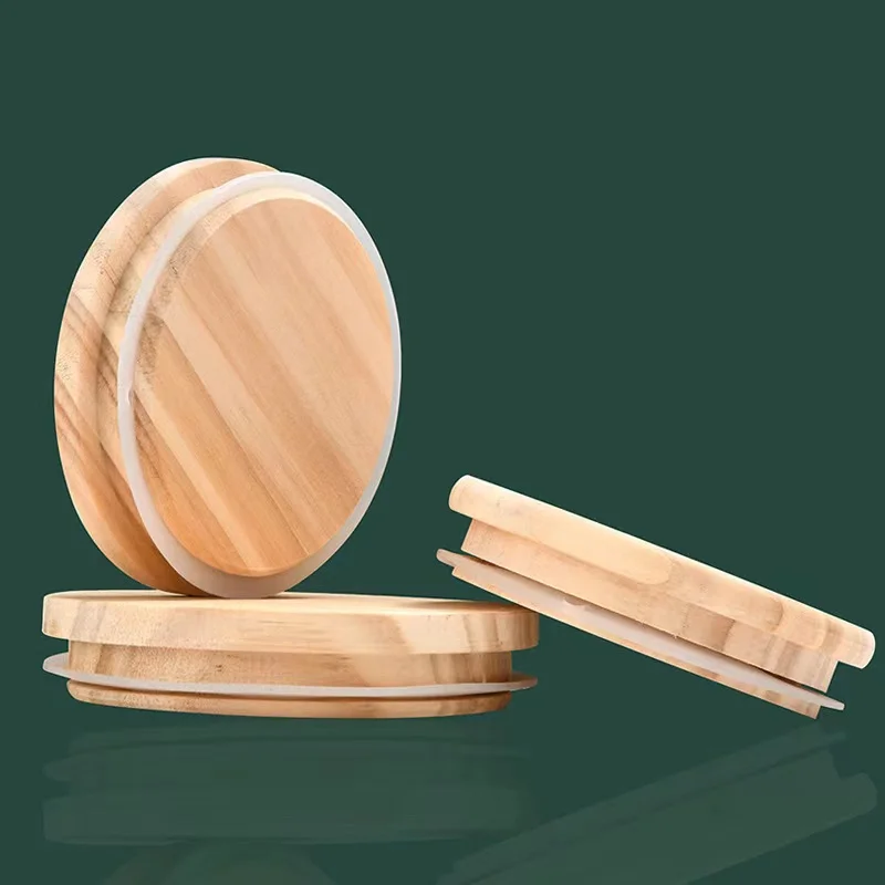 Customization Wooden Bamboo Lids Candle Glass Jars With Wood Covers Bamboo Lids For Candle Jar Storage Bottle Cup