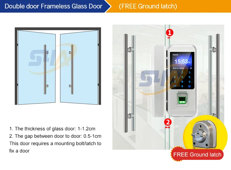  Semiconductor sensor Fingerprint Glass Door Lock wireless swing door lock