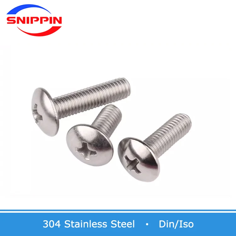 YB M2.5 M3 M4 M5 M6 M8 High Quality 304 A2 Stainless Steel  Cross Phillips Truss Head Large Round Screw Bolt Length 4MM-100MM
