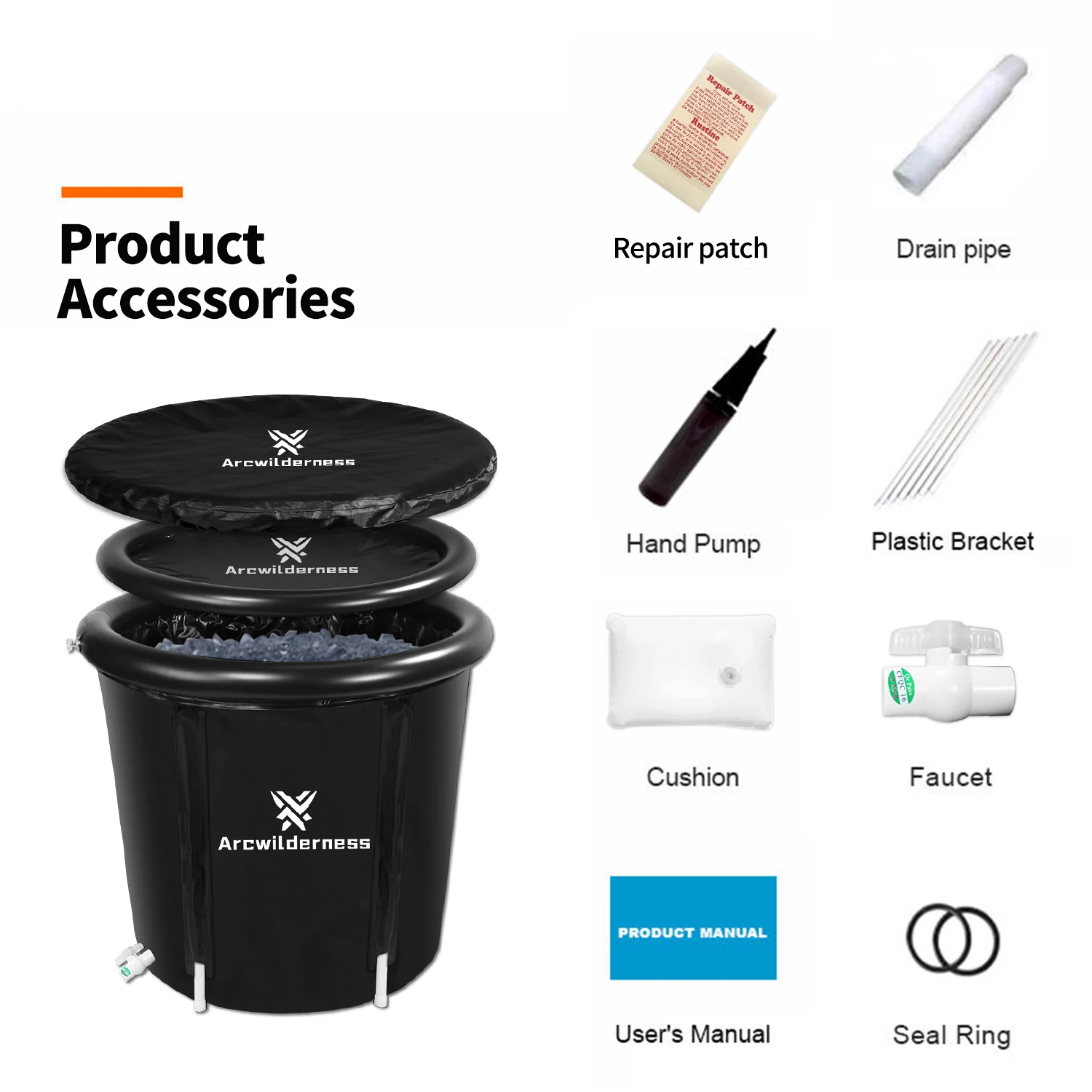 Customized LOGO Wholesale Factory Price High Quality Outdoor Ice Soaking Big Portable PVC Inflatable Folding Adult Ice Bath Tub