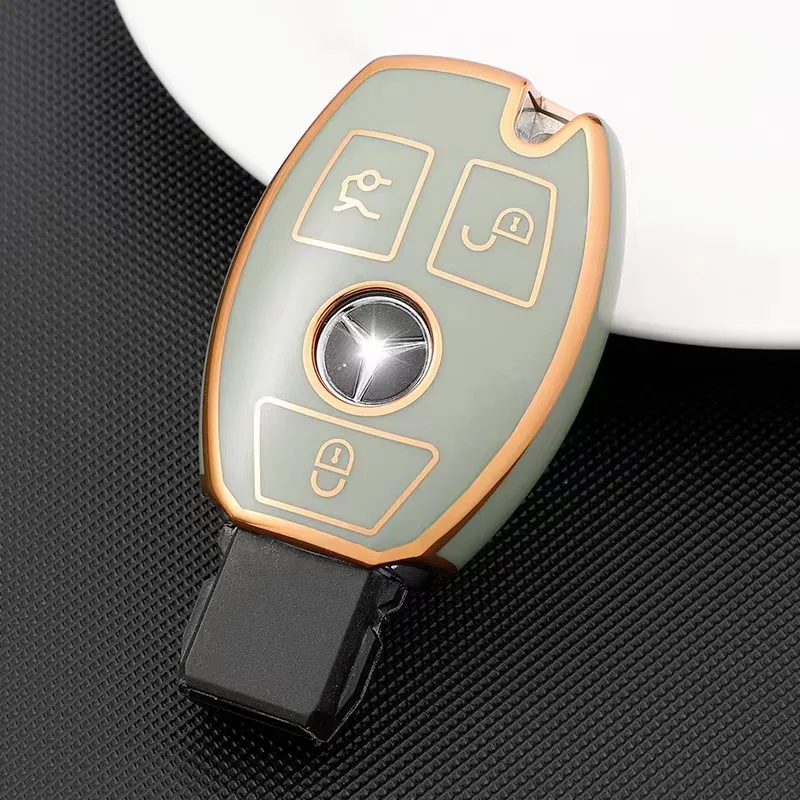 Factory custom OEM 3 buttons TPU car key fob cover case for mercedes benz A C E M S Class GLK CLA GLA GLC