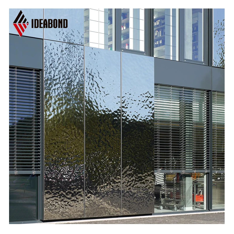 ACP Factory Wholesale 3d Textured Exterior Wall Cladding Building Facade Embossed  Mirror Aluminium Composite Panel