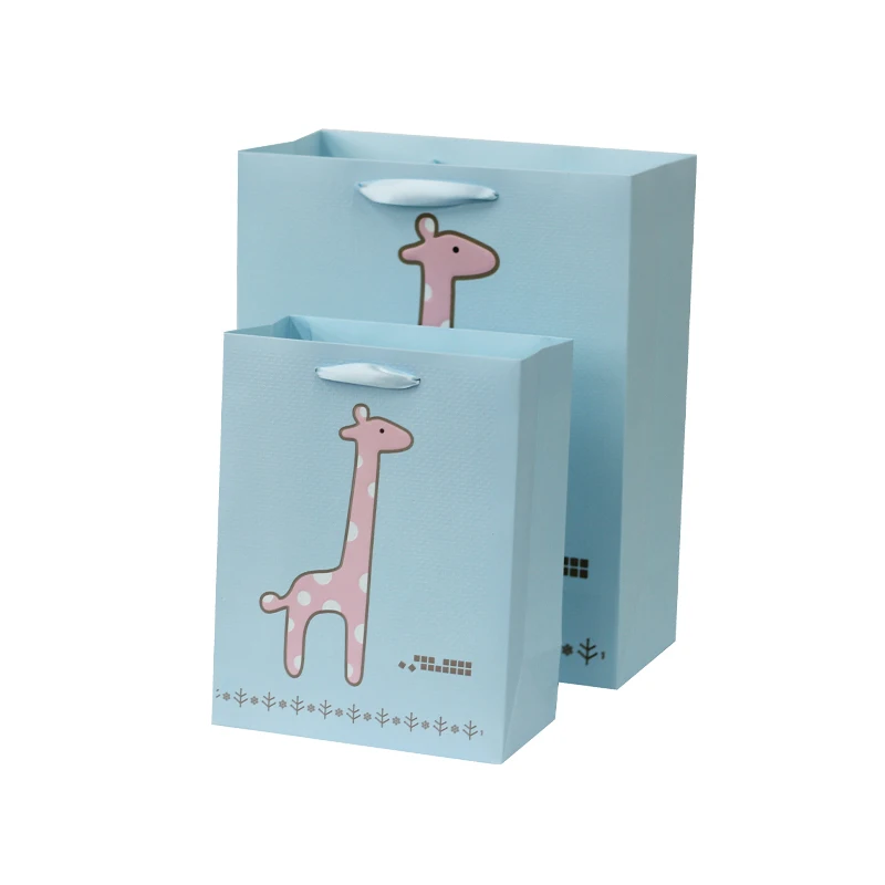 HX OEM ODM Модный дизайн низкая цена MOQ популярный детский бумажный мешок большой душ малыш небольшой пользовательский подарочный пакет для мальчика