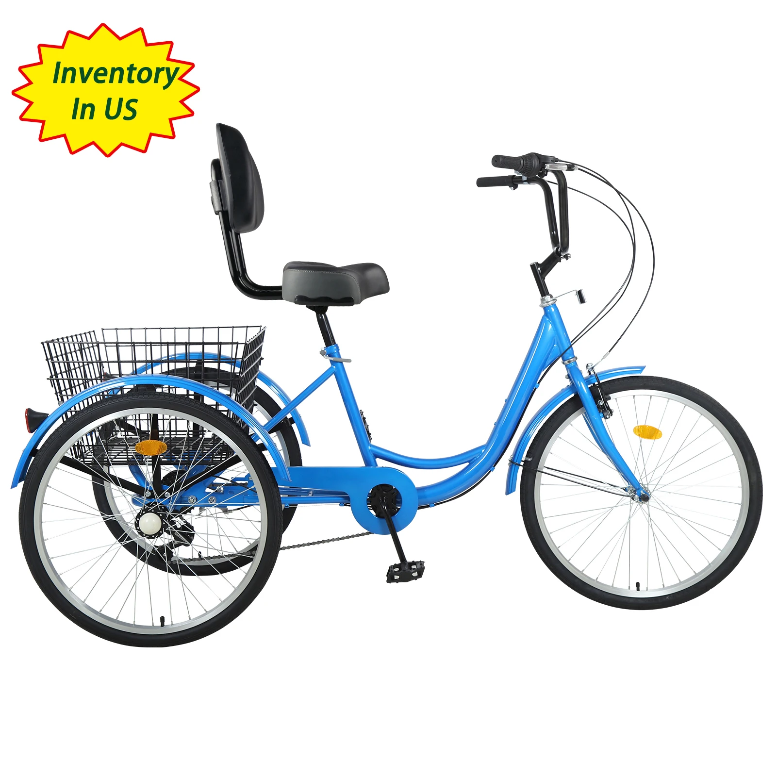 High Carbon Steel Frame Tricycle 3 Wheels Outdoor free shipping from US warehouse adult tricycle bike tricycle adult bicycle