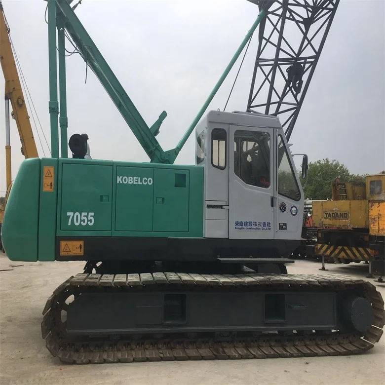 55-тонный Подержанный 7055 кран kobelco дешевый для продажи гусеничный в хорошем состоянии
