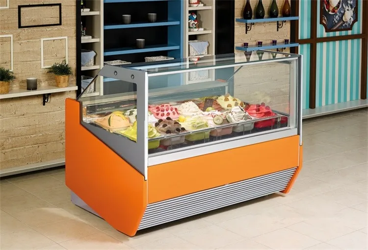 12 Pans Gelato Ice Cream Fridge Display Freezer