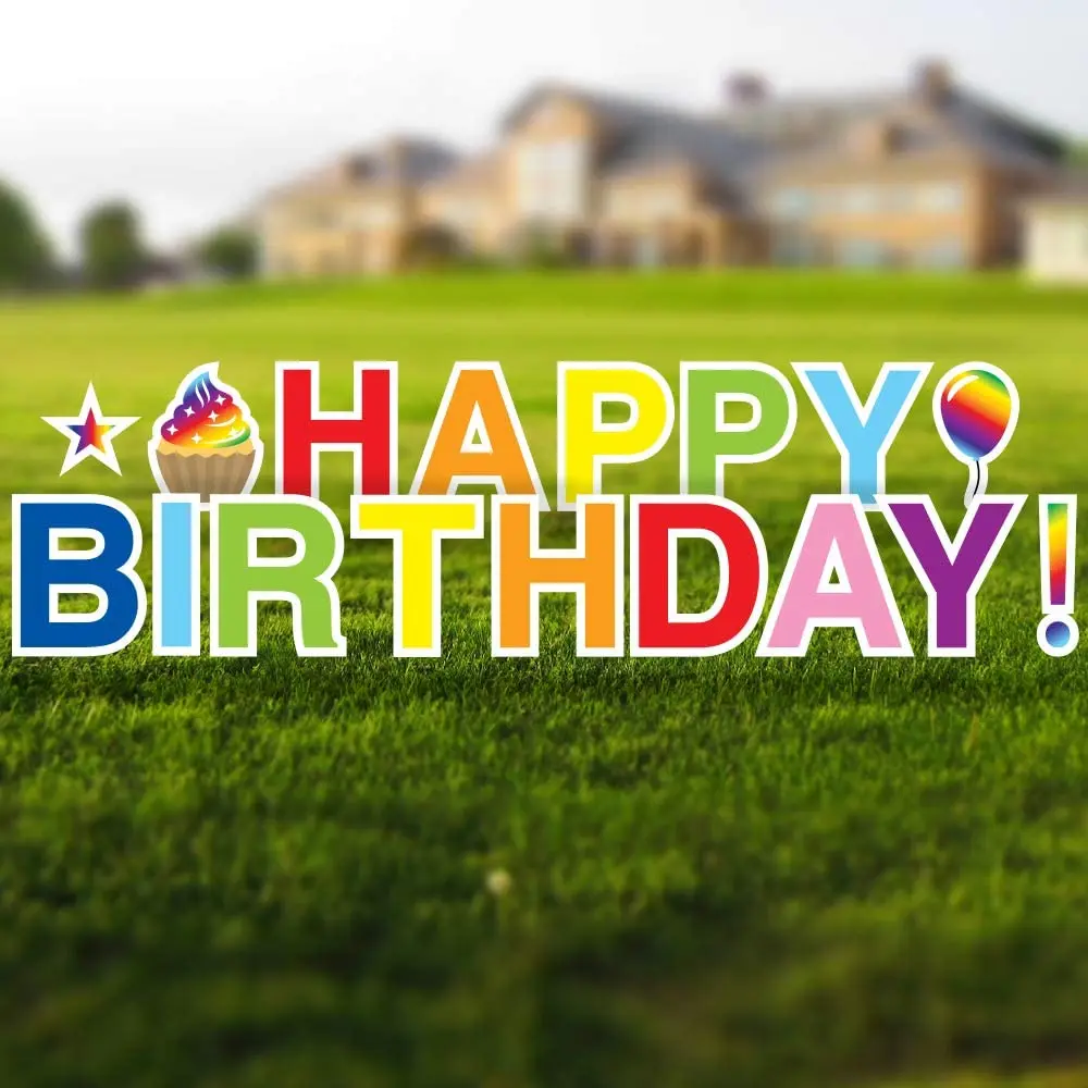 Hot Sale Happy Birthday Lawn Yard Signs Factory Design Colorful Corrugating Plastic for Outdoor Digital Pvc Foam Board 1~3days