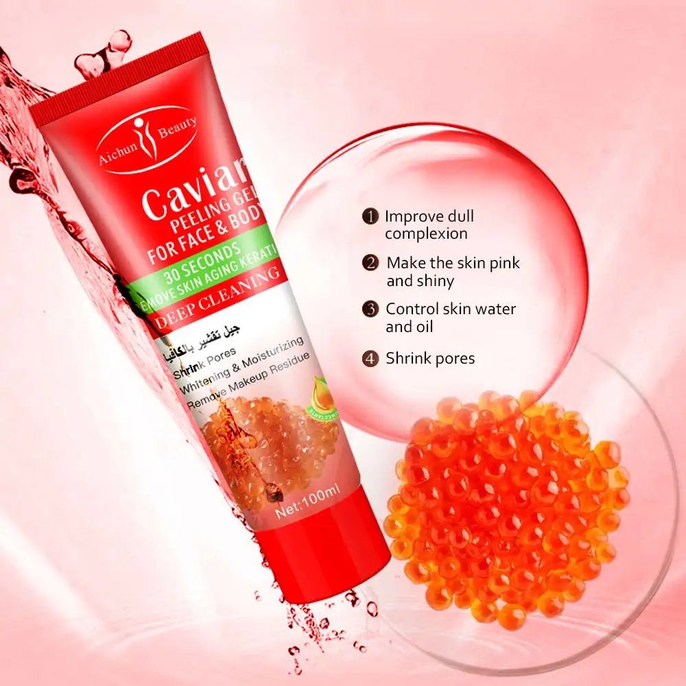 wholesale Face Deep Cleansing Soft Organic Scrub Cleaner Facial Exfoliating Caviar Peeling gel Gel