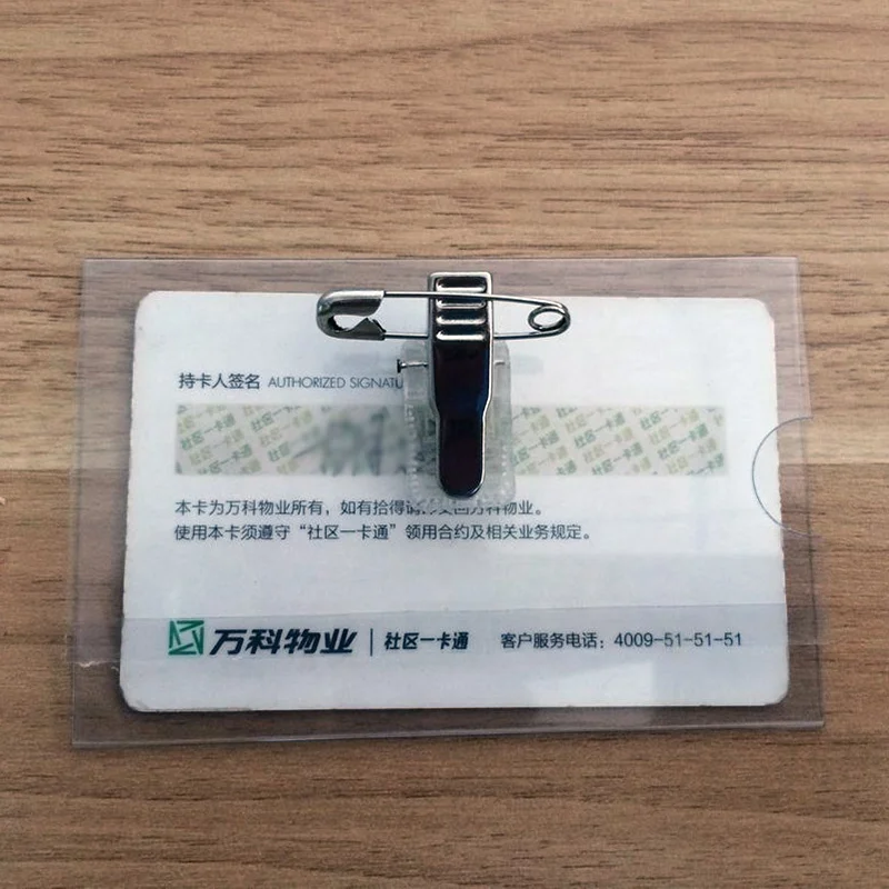 91x62mm / 90x54mm  Pin Clip Name Badge Tag Holder Clear soft PVC ID Card Holder for Office Meeting ID Holding