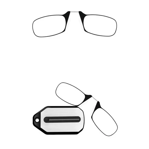 Ultra Thin Presbyopia Eyeglasses Portable Mini Magnifier Clip on Nose Reading Glasses