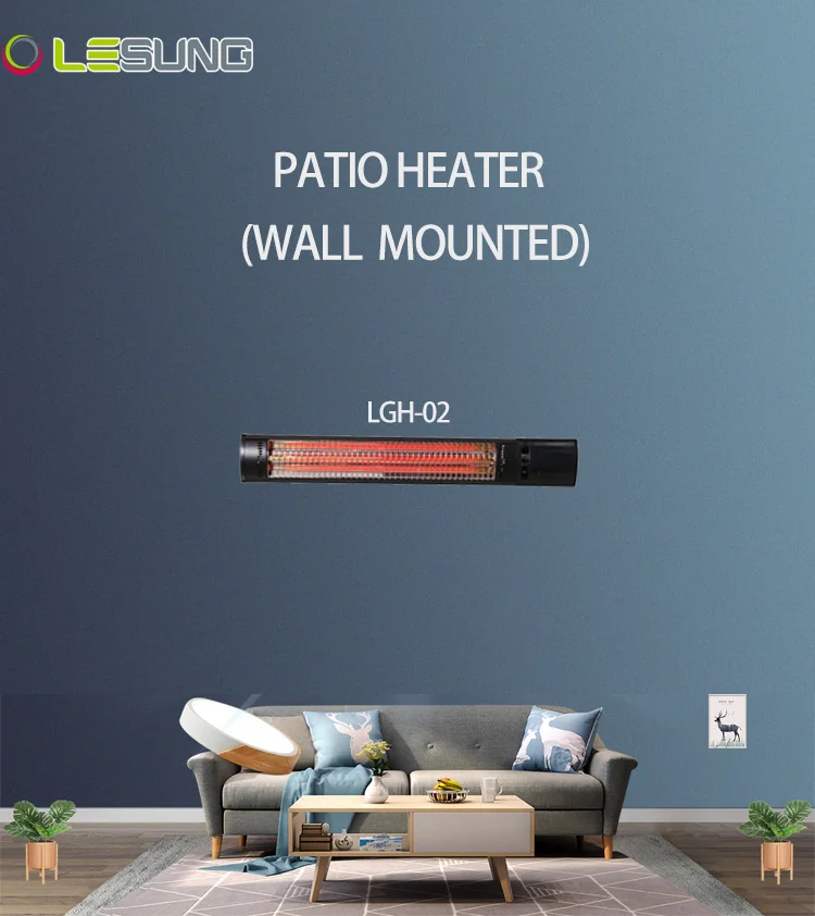 Wall mounted balcony Infrared heater Outdoor infrared space panel heater golden tube heater