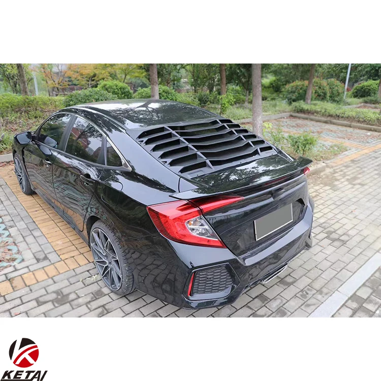 Modern Style Stainless Steel Car Bumper Rear Window Louver for HONDA CIVIC Sedan 2016-2022