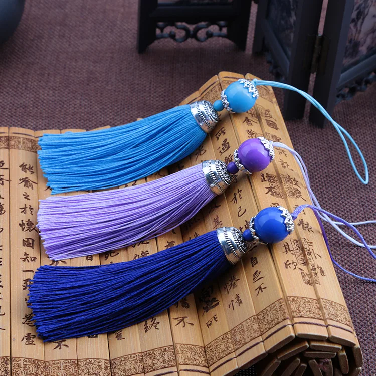 Hanging rope beaded tassel tassel box decoration pendant bookmark hanging tassel ancient costume Hanfu pressing lapel
