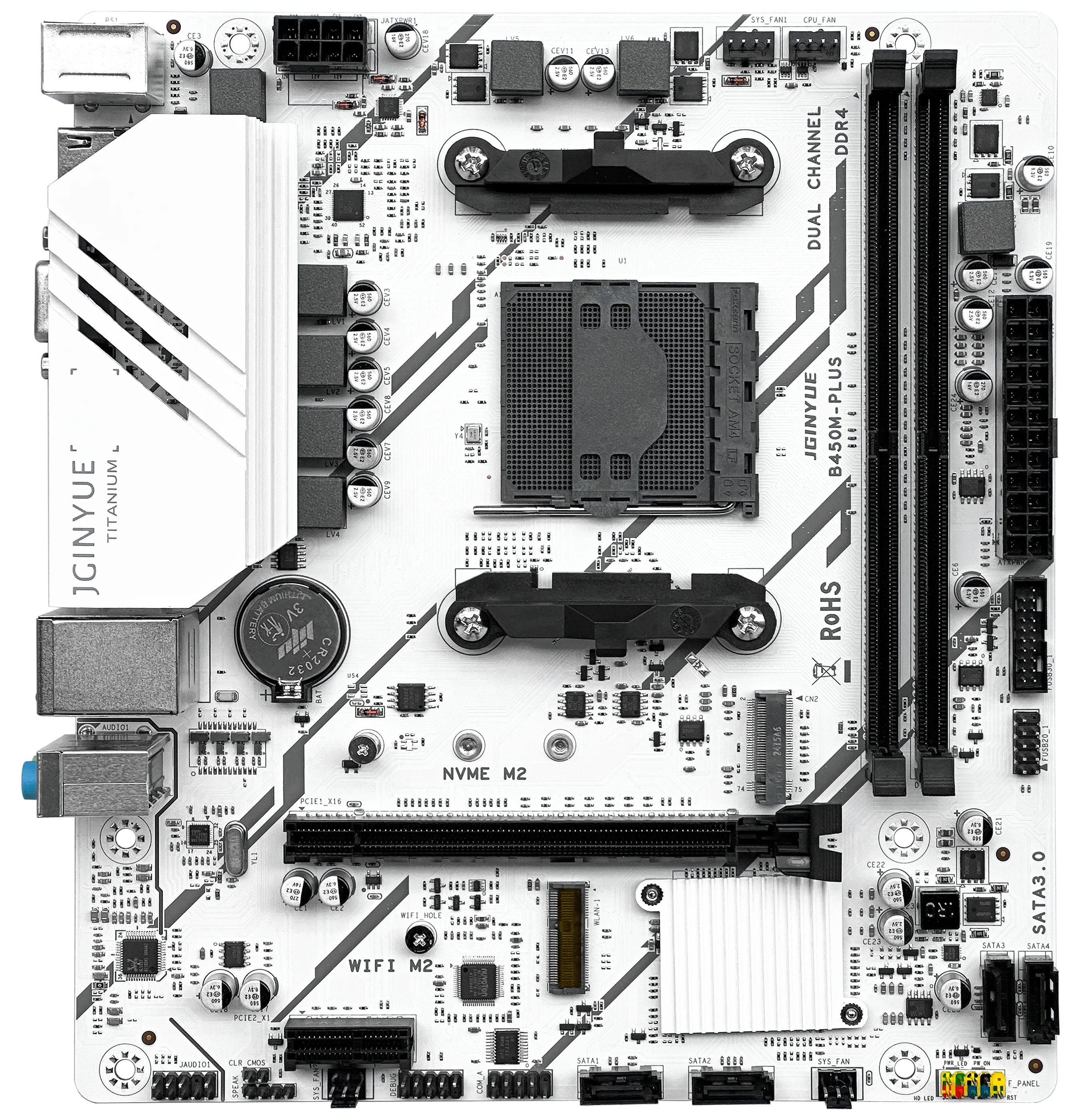 JGINYUE B450M-PLUS DDR4 Gaming Motherboard Supports AMD AM4 1000/2000/3000/4000/5000 Series Processors Desktop