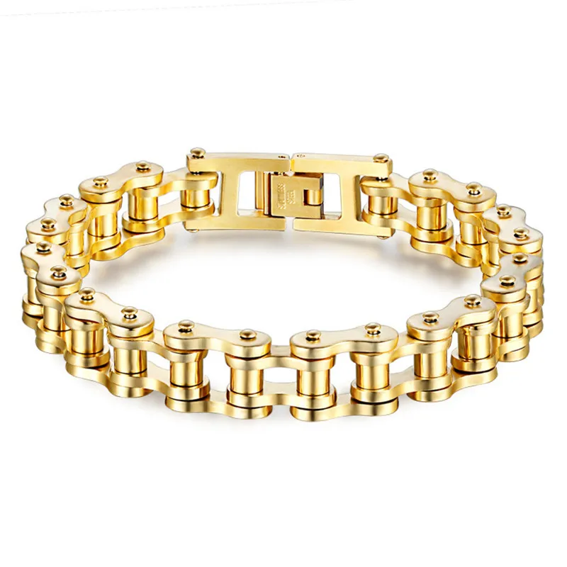 Wholesale fashion man jewelry stainless steel chain bracelet motorcycle chain bracelet mens bike chain bracelets