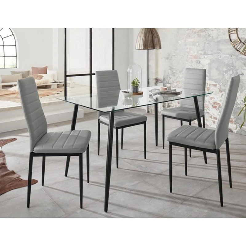 High quality cheap style restaurant furniture furniture living room dining room dinner glass dining table and chair set