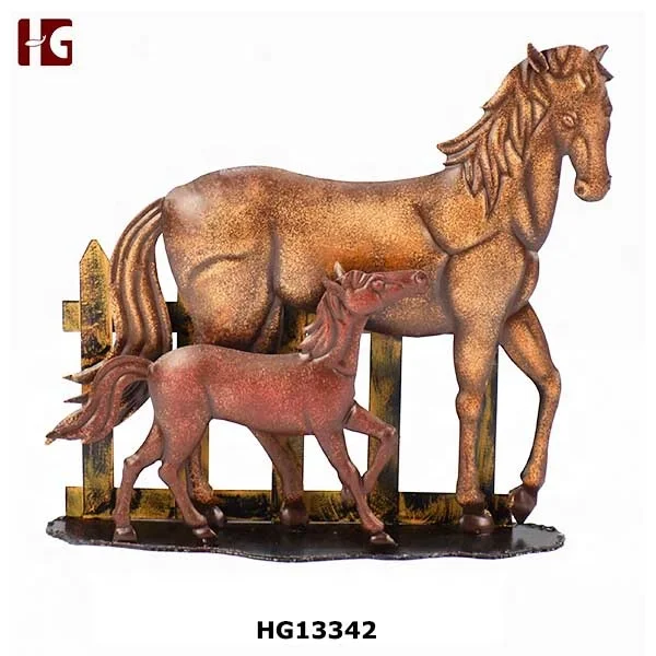 Lovely Horse Wall Mounted Wine Bottle Racks With 2 Glass Bottle