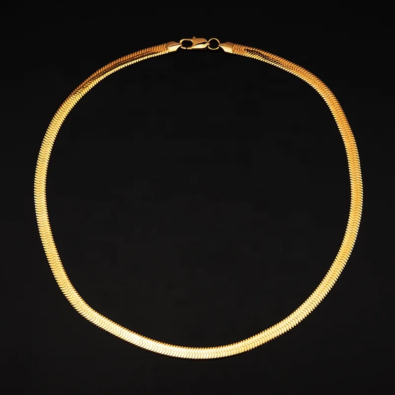 Fashion Trendy Gold Plated Stainless Steel Flat Herringbone Snake Sexy Belt Belly Waist Body Chain