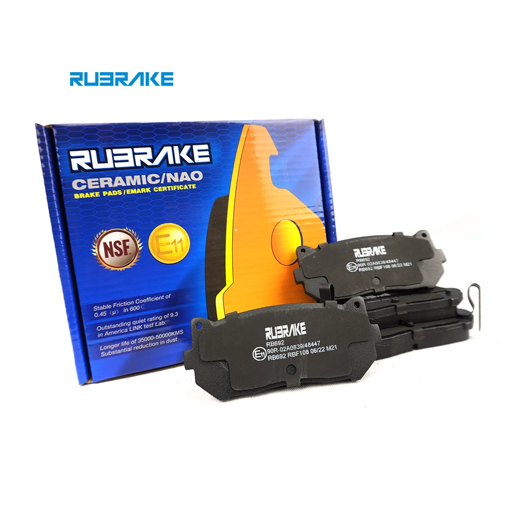 RUBRAKE RB692 auto car ceramic brake pads factory for KIA