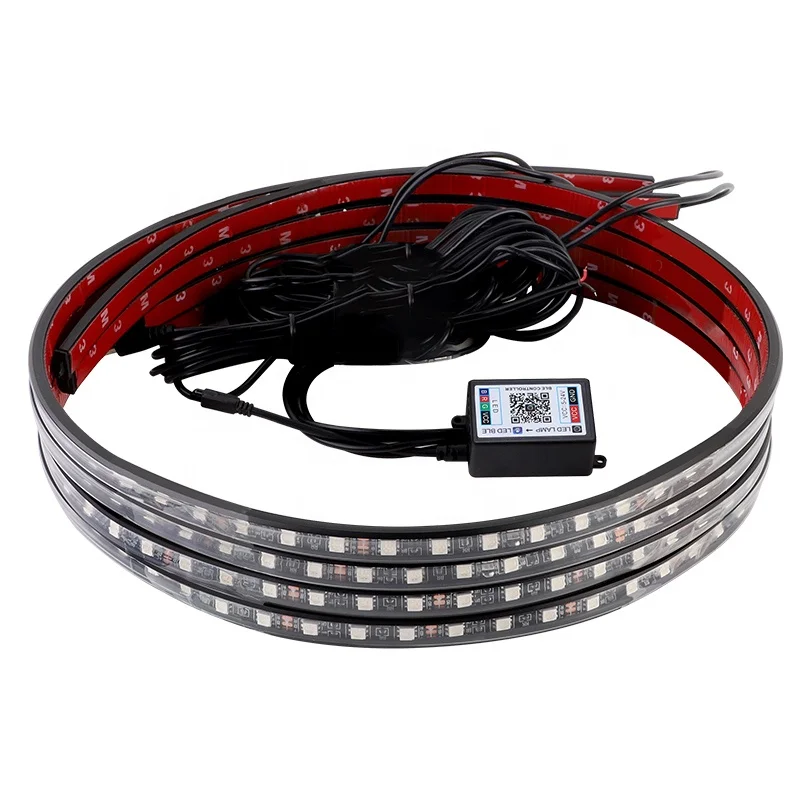 RGB 12v Car decoration Lights Led Strip Under Car Remote Control Underglow Car Led Atmosphere Light Chassis Light