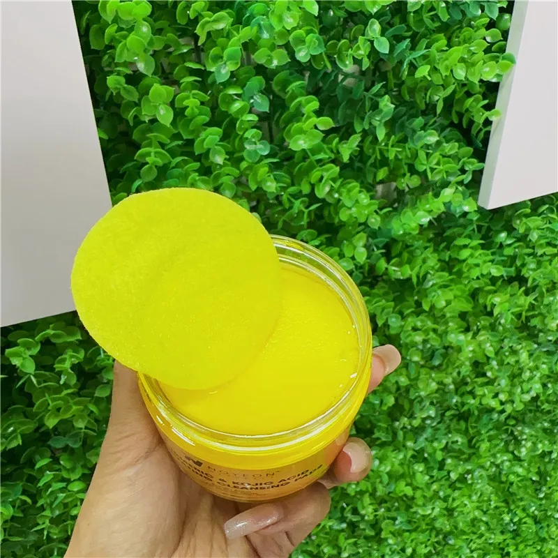 MOQ 100 BOTTLES Turmeric Kojic Acid Exfoliating Cleansing Pads customized logo