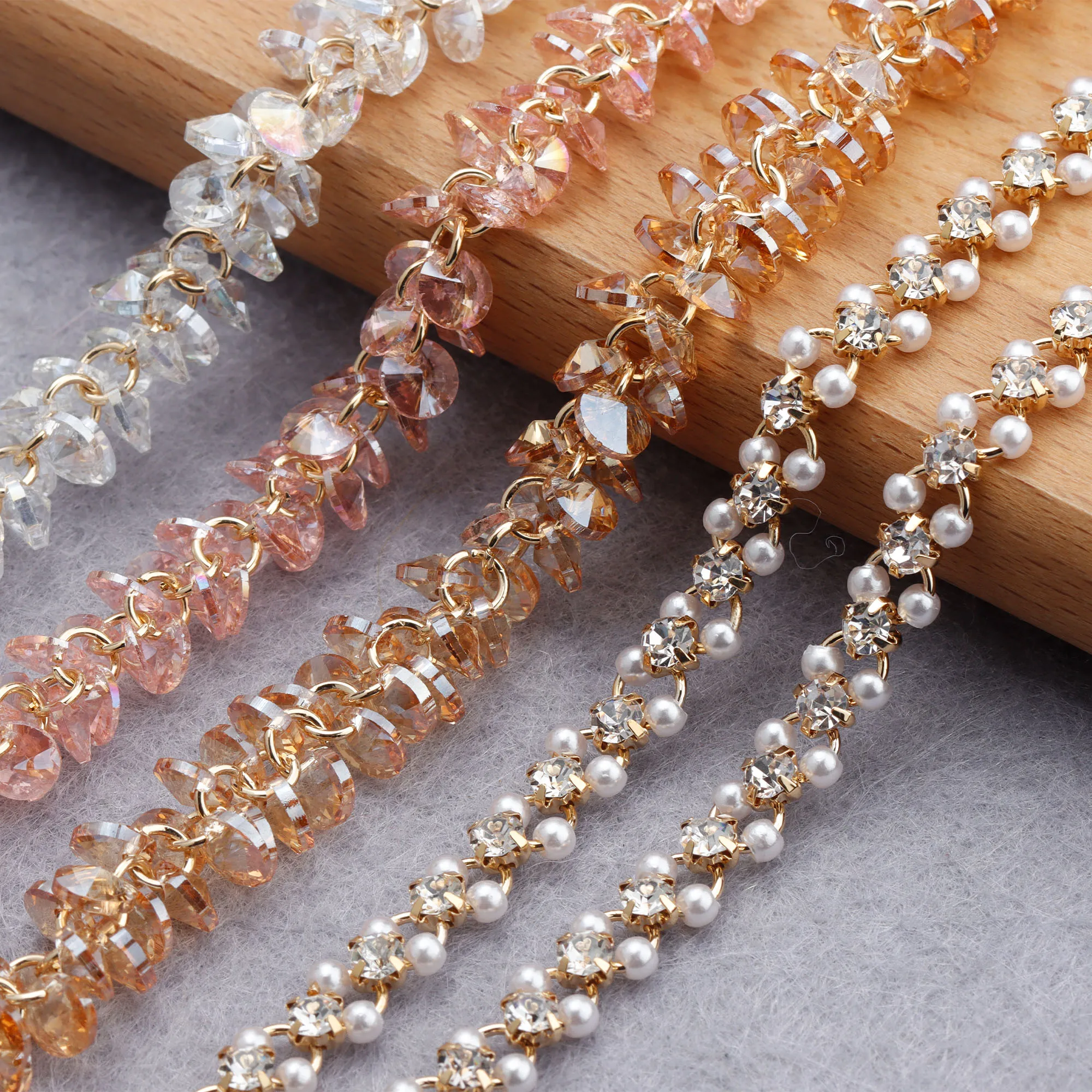 Metal Crystal Chain Diy Handmade Necklace Bracelet For Women Jewelry Making Accessories C158