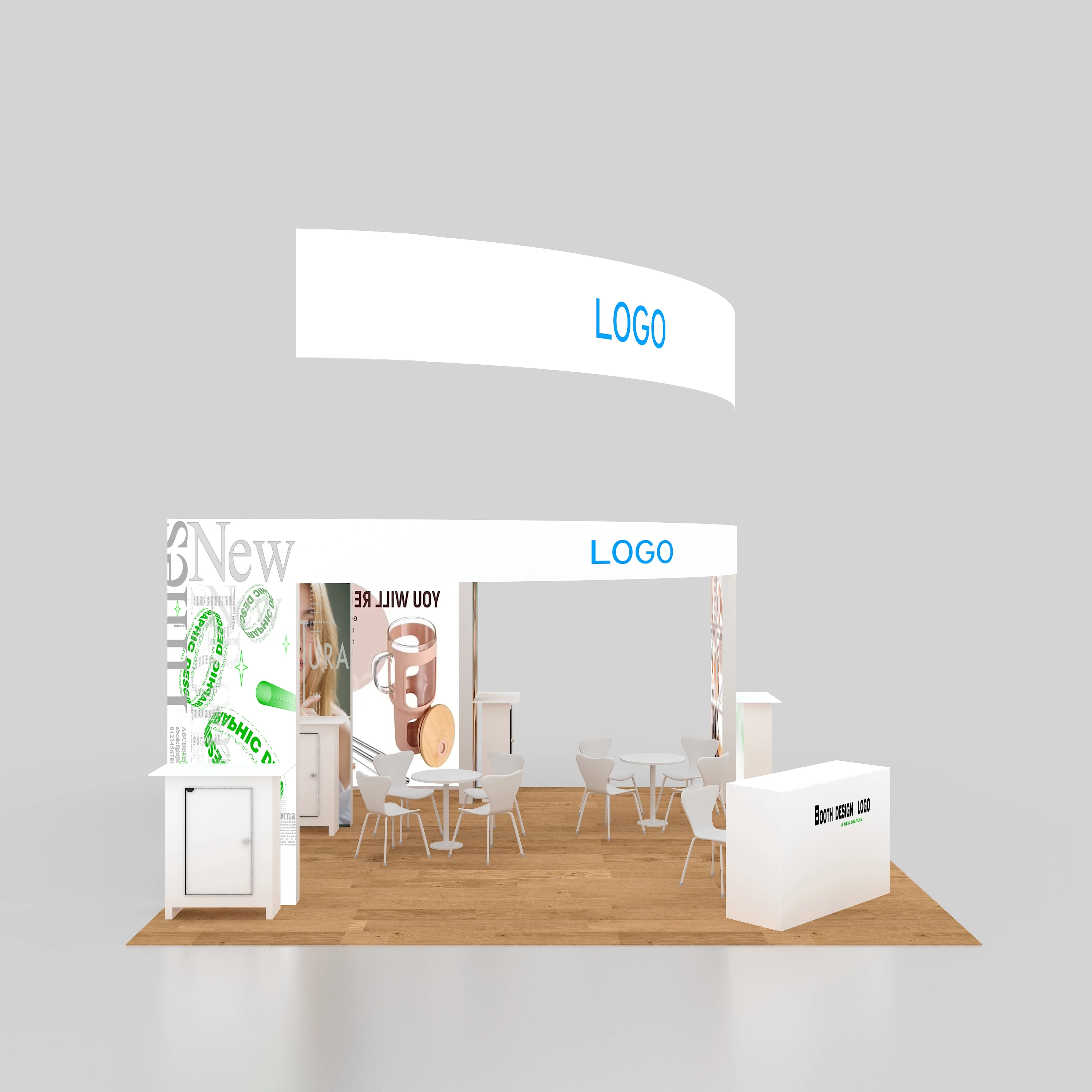 Quick Set up Aluminum Alloy Tube Exhibition Stand 20x20ft Portable Standard Trade Show Booth Display