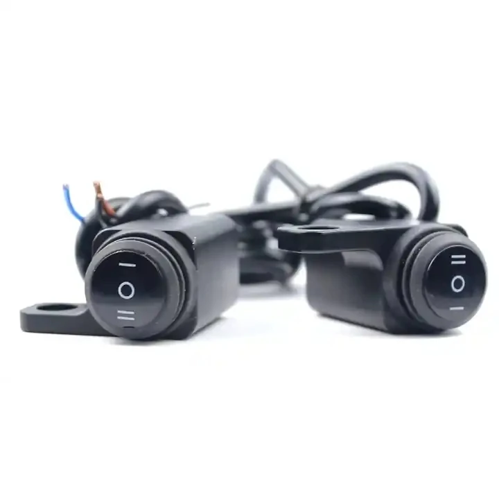 Motorcycle Aluminum Alloy  Headlight Switch Three-position Waterproof 12V Fog Spotlight Mirror Mount Switches