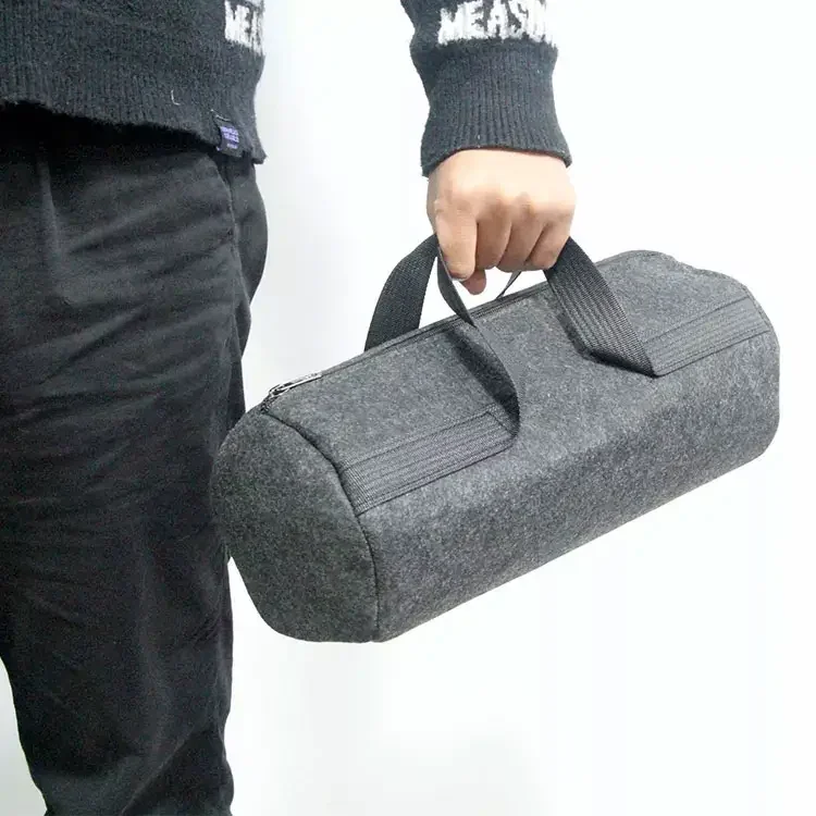 Wholesale custom felt heavy duty multipurpose electrician storage organizer bag large capacity round tool pouch bag