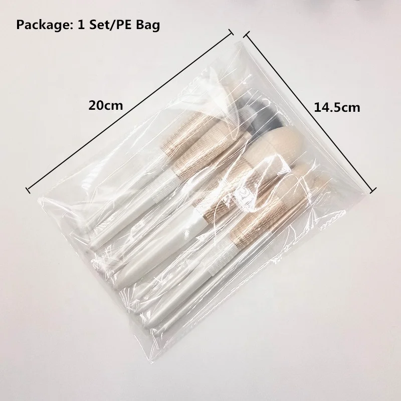 Make Up Brush Beauty Tools Kit Custom Brand 10pc Gold and Pearl White Professional Makeup Brush Set