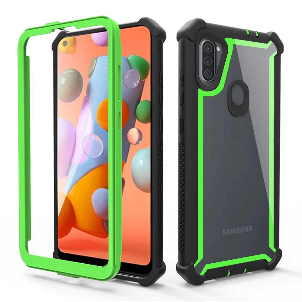 For Samsung Galaxy A01 A21 A31 A51 A71 5G Phone Case Full Body Rugged Bumper Clear Slim Built In Screen Frame Protection Cover