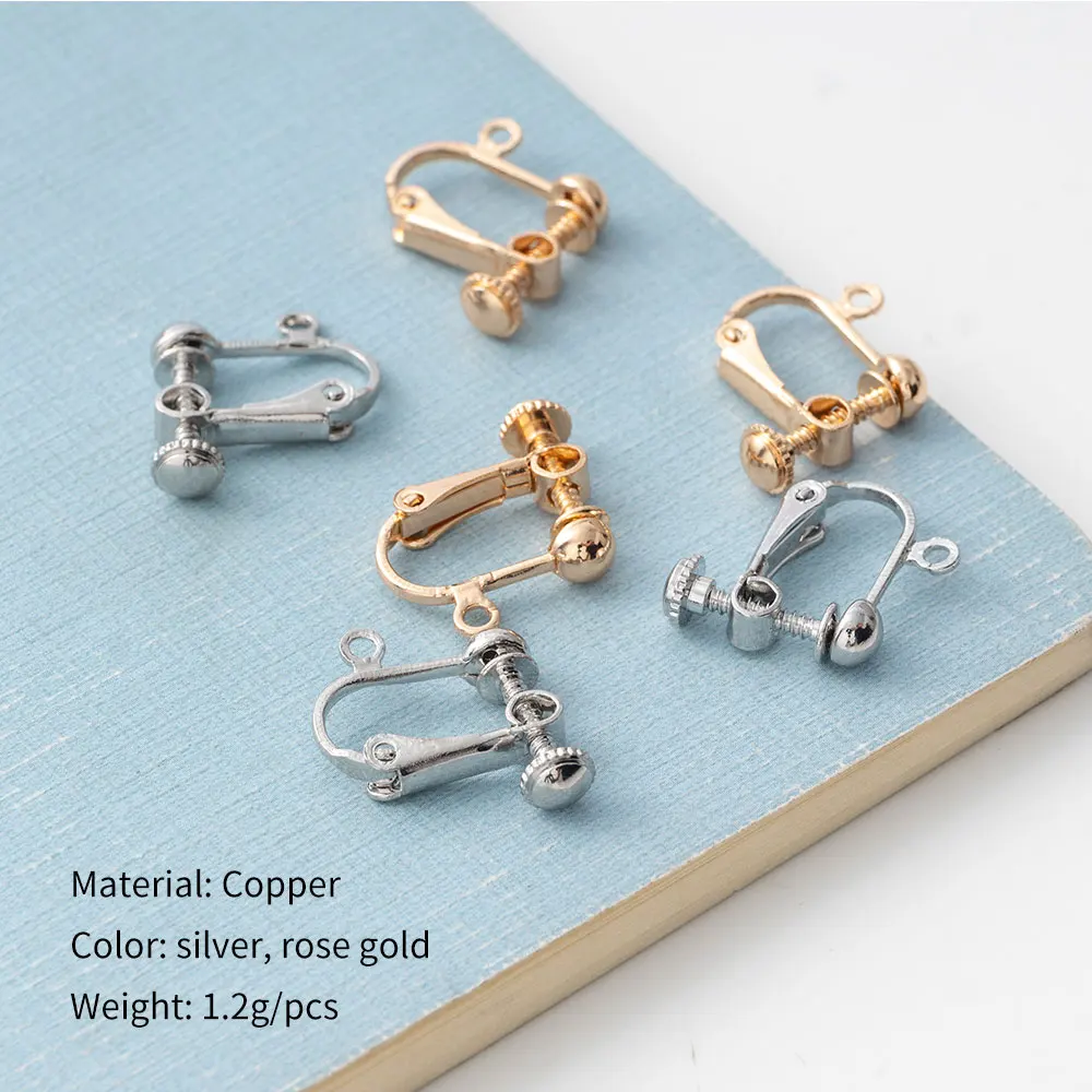 Brass Cheap Jewelry Accessories Hoops Parts Golden Screw Earring Clips earring no piercing invisible clips fashion findings