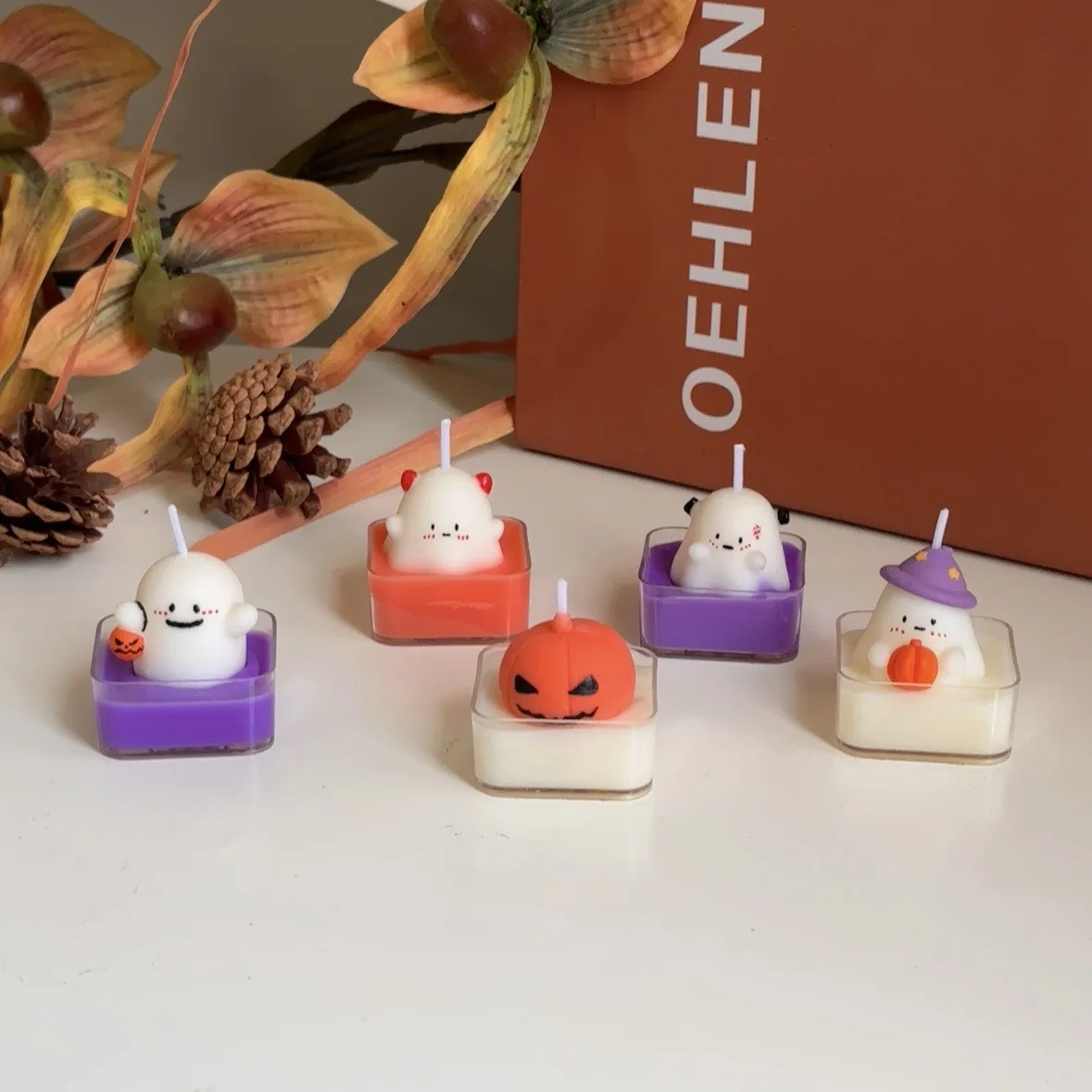 Halloween Mini Candles Spooky Cute Ghost Shaped Candles Halloween Ghost Celebration Candles for Halloween Party Decoration