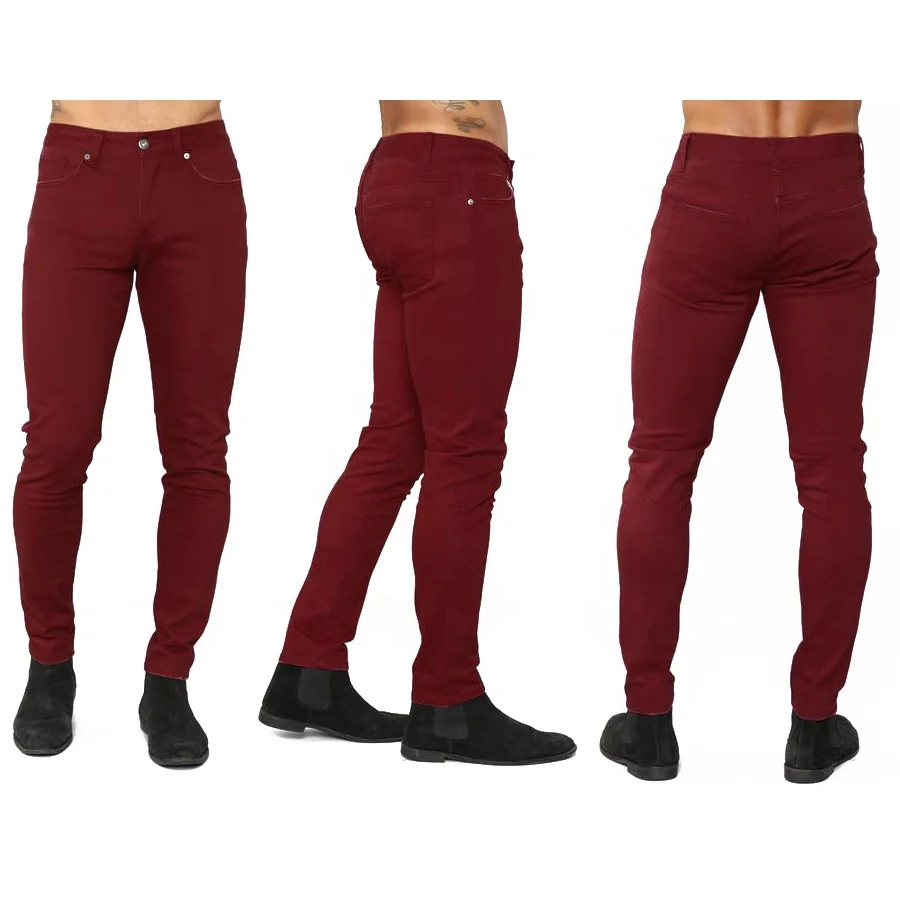 FREE Shipping 5Pocket Slim Fit Plaid Stretch New Design Cotton Pants trousers For Mens