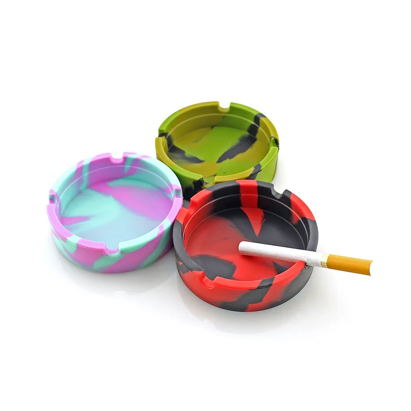 Silicone ashtray portable smoke creative home ins wind easy to clean luminous white fluorescent smoke cup