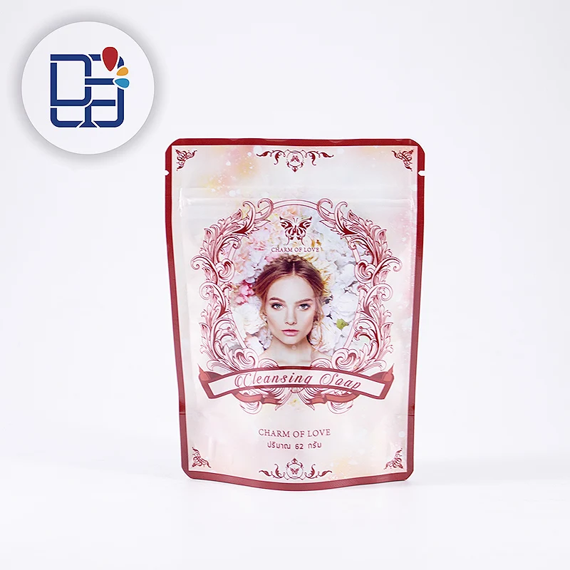 Standing Aluminum Foil Bag Zip Lock Custom Sheet Mask Packaging Cosmetics Cleansing Soap Satchel Pack