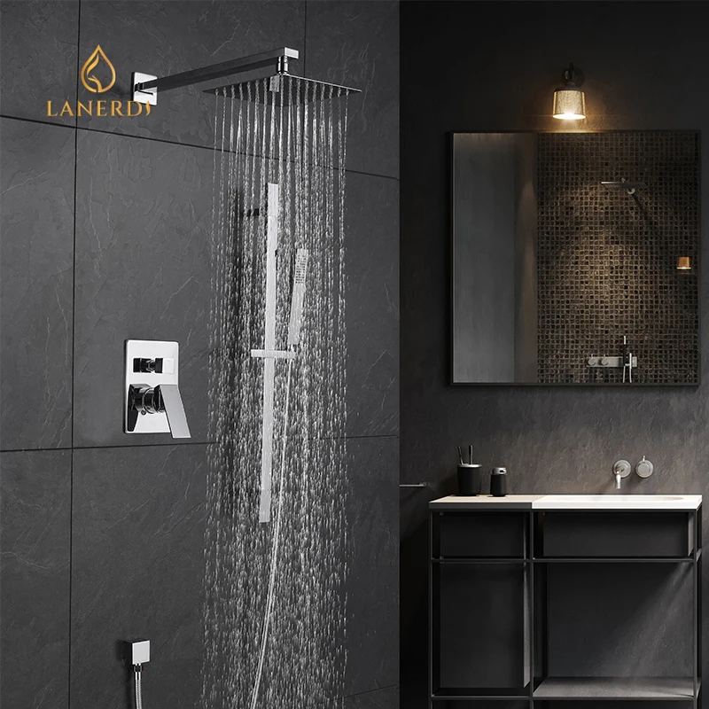 wholesale sanitary ware bathroom bath hand held rain brass shower head faucet sliding bar complete set