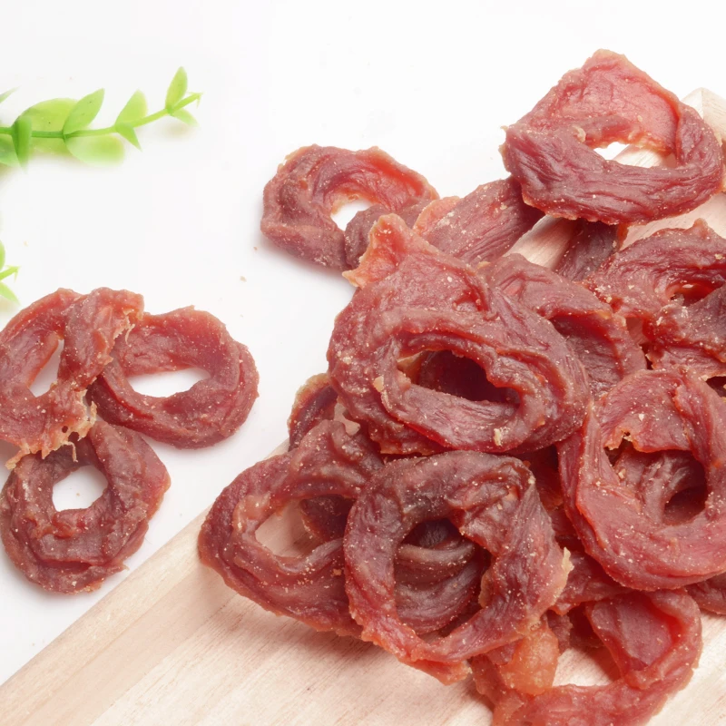 Pure meat high protein dog snacks duck meat ring oem healthy pet dry food for dog organic dog food manufacture