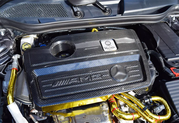  Prepreg сухое углеродное покрытие для Benz A45 CLA45 GLA45 AMG волокно крышка двигателя только