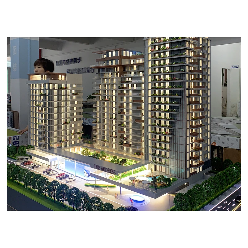 Custom Architectural Model 3D Models OEM ODM Architecture Building Models With Lighting