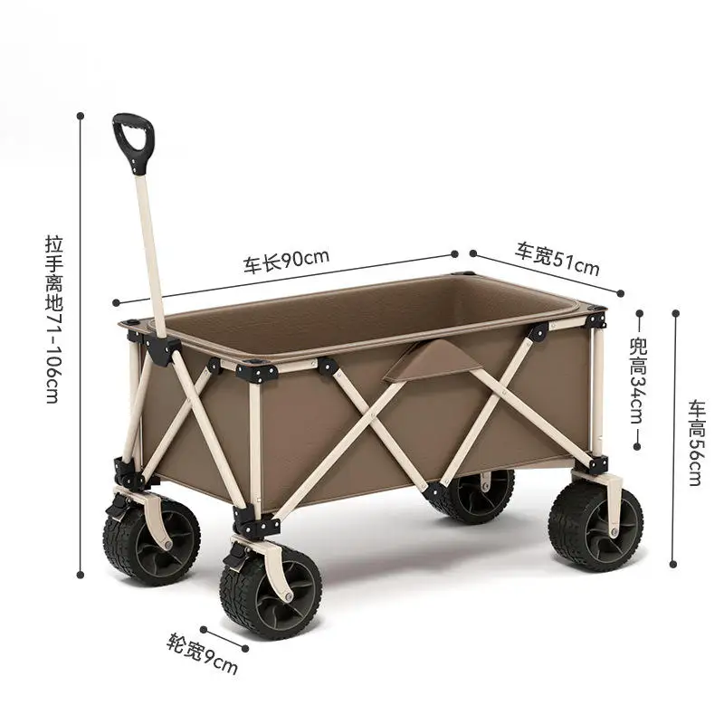 Seasoning camping 4 Wheels Folding Portable Camping Wagon outdoor carts